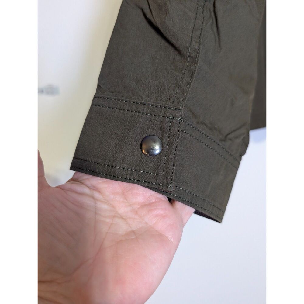 Madewell Waxed Cotton Barn Jacket Corduroy Collar Utility Coat Olive L Utility - Picture 8 of 15